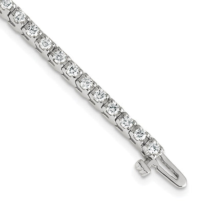 14K White Gold Complete 2.18 carat Round A Diamond 4-prong Tennis Bracelet
