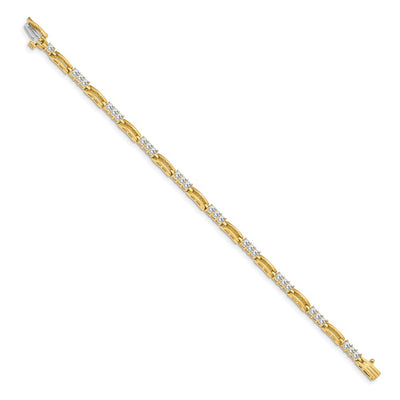 14K Complete 1.5 carat Round AA Diamond Paperclip Link Tennis Bracelet
