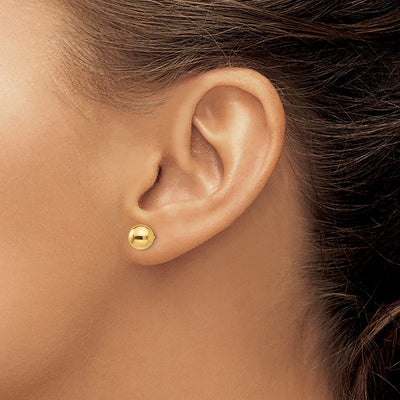 14K Polished Ball Post Earrings, 7 x 7mm