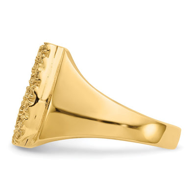14K AA Diamond Men's Horse shoe Ring