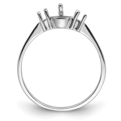 14K White Gold Polished Diamond & Pearl Ring Mounting