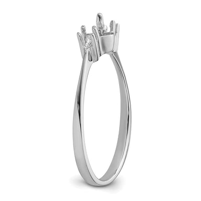 14K White Gold Polished Diamond & Pearl Ring Mounting