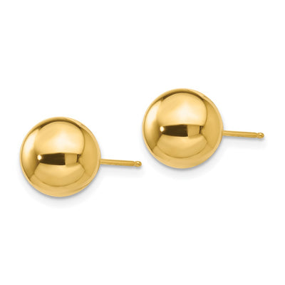 14K Polished Ball Post Earrings, 9 x 9mm