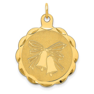 14K WEDDING BELLS Engraveable Disc Charm (Style XAC463)