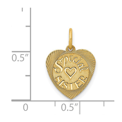14K Special Sister Charm, 20 x 12mm