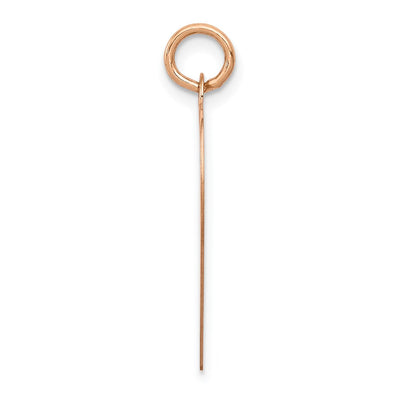 14K Rose Polished Heart Shaped Disc Pendant, 27 x 19mm