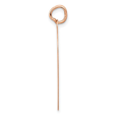 14K Rose Polished Heart Shaped Disc Pendant, 32 x 25mm