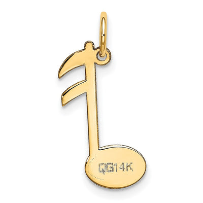 14K Polished Musical Note Charm