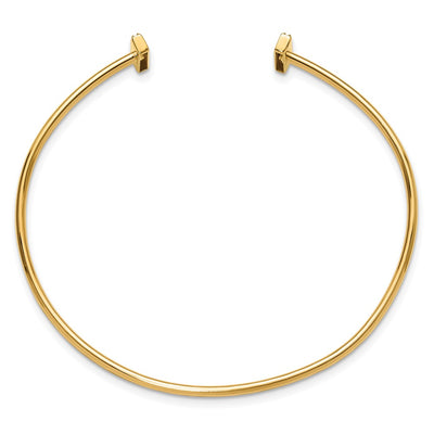 14K Holds 1/6 carat Round Stones Bar Flexible Cuff Bangle Bracelet Mounting