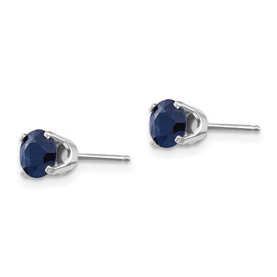 14K White Gold Natural Sapphire Stud Earrings