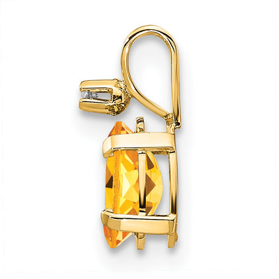 14K Diamond & Citrine Birthstone Pendant