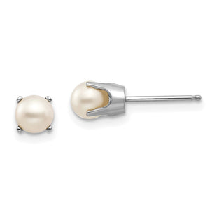 14k White Gold FW Cultured Pearl Stud Earrings (Style XBE240)
