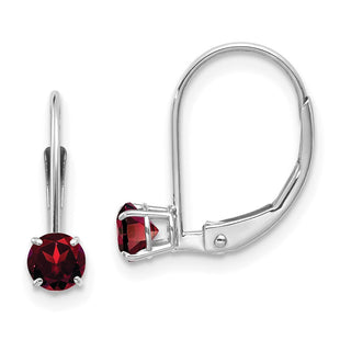 14k White Gold Garnet/January Earrings (Style XBE265)