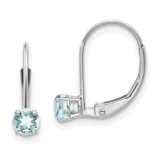 14k White Gold Aquamarine/March Earrings (Style XBE267)