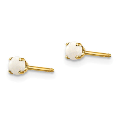 14K October/Opal Post Earrings, 3 x 3mm