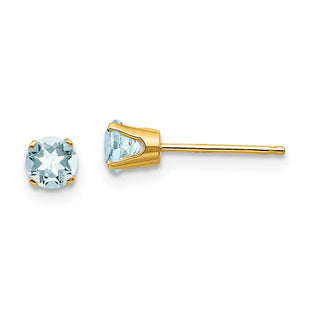 14k March/Aquamarine Post Earrings (Style XBE51)