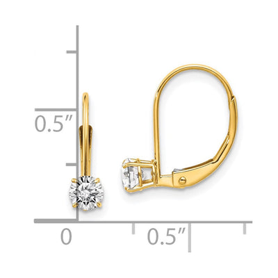 14K White Topaz Earrings - April, 13 x 4mm