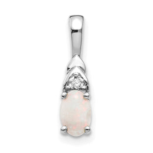14k White Gold Opal and Diamond Pendant (Style XBS257)
