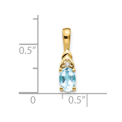 14K Aquamarine and Diamond Pendant
