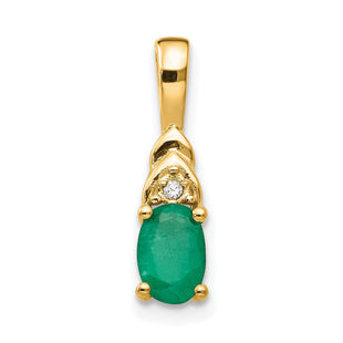 14k Emerald and Diamond Pendant (Style XBS278)