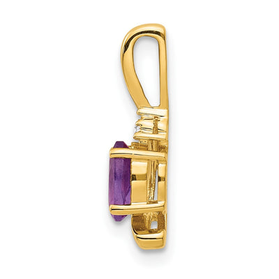 14K Amethyst and Diamond Pendant