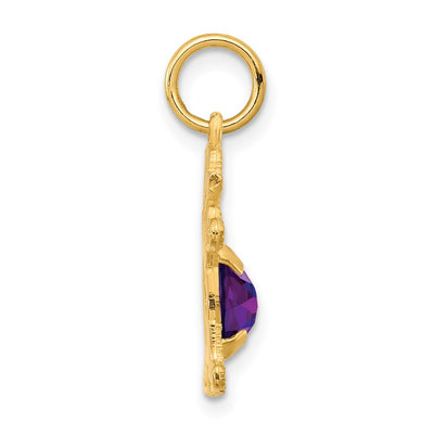 14K Girl 6x4 Oval Genuine Amethyst-February
