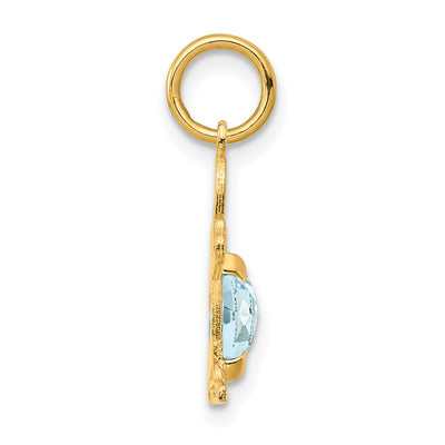 14K Boy 6x4 Oval Genuine Aquamarine-March