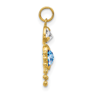 14K March Boy Birthstone Charm