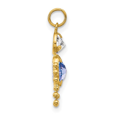 14K September Boy Birthstone Charm