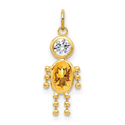 14K November Boy Birthstone Charm