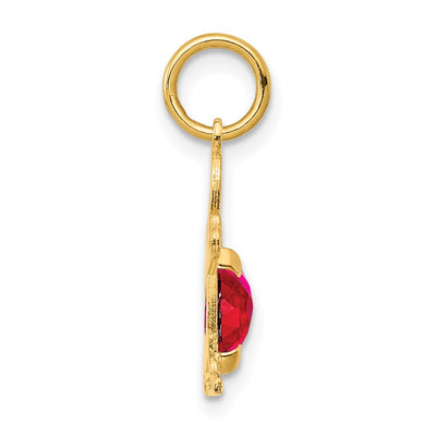 14K Boy 6x4 Oval Genuine Ruby-July