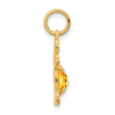 14K Girl 6x4 Oval Genuine Citrine-November