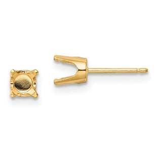 14k Round Stud Earring Mounting w/backs (Style XD10)