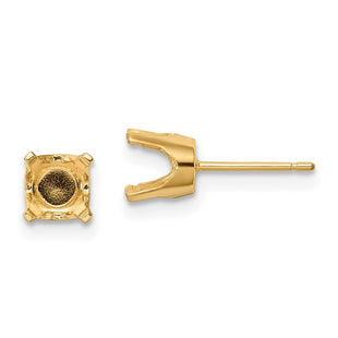 14k Round Stud Earring Mounting w/backs (Style XD12)