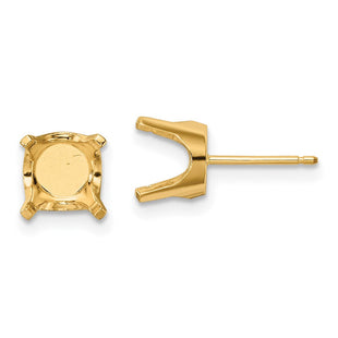 14k Round Stud Earring Mounting w/backs (Style XD14)
