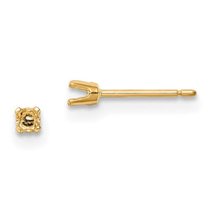 14k Round Stud Earring Mounting w/backs (Style XD1)