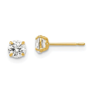 14k Round CZ Post Earrings (Style XD27CZ)