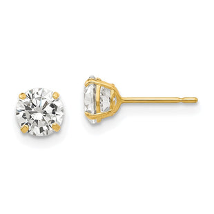 14k Round CZ Post Earrings (Style XD28CZ)