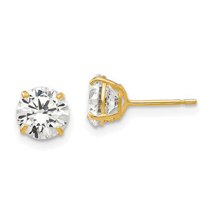 14k Round CZ Post Earrings (Style XD29CZ)
