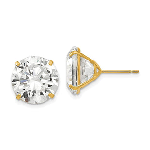 14k Round CZ Post Earrings (Style XD35CZ)