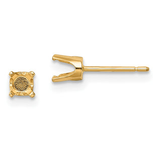 14k Round Stud Earring Mounting w/backs (Style XD8)