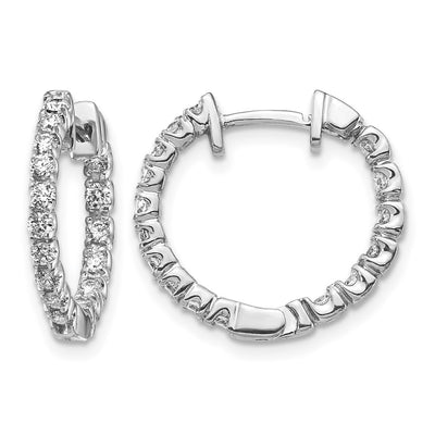 14K White Gold VS Diamond Earring, 18 x 3mm