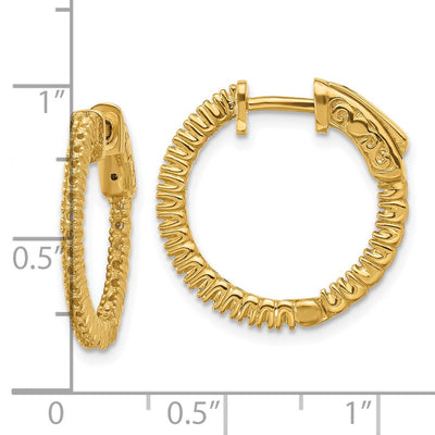 14K Round Hoop w/Safety Clasp Earring Mountings, 15 x 15mm (1983)