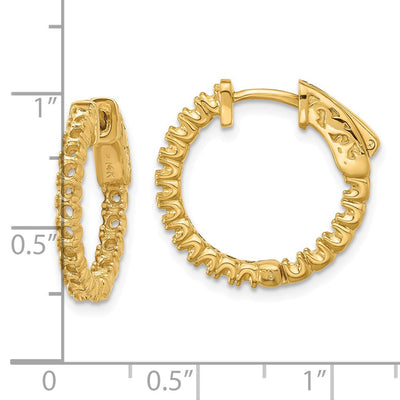 14K Round Hoop w/Safety Clasp Earring Mountings, 14 x 14mm (1987)