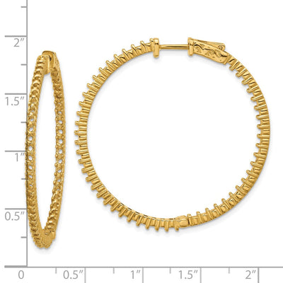 14K Round Hoop w/Safety Clasp Earring Mountings, 42 x 42mm