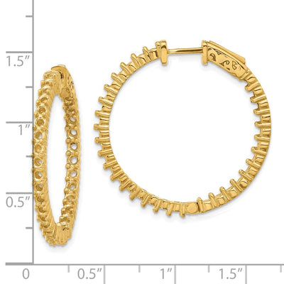 14K Round Hoop w/Safety Clasp Earring Mountings, 26 x 26mm