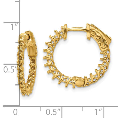 14K Round Hoop w/Safety Clasp Earring Mountings, 14 x 14mm (2002)