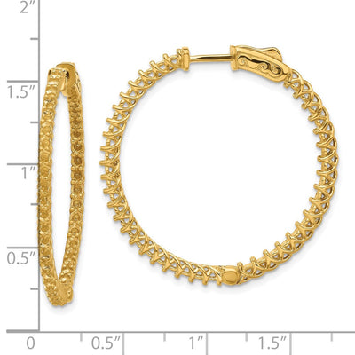 14K Round Hoop w/Safety Clasp Earring Mountings, 30 x 30mm