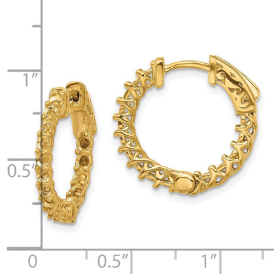 14K Round Hoop w/Safety Clasp Earring Mountings, 14 x 14mm (2005)