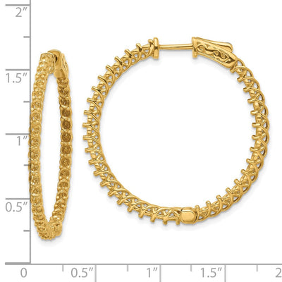 14K Round Hoop w/Safety Clasp Earring Mountings, 37 x 37mm